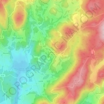 Carte topographique Fumousse, altitude, relief