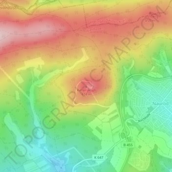 Carte topographique Kellerskopf, altitude, relief