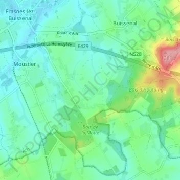 Carte topographique Les Communes, altitude, relief