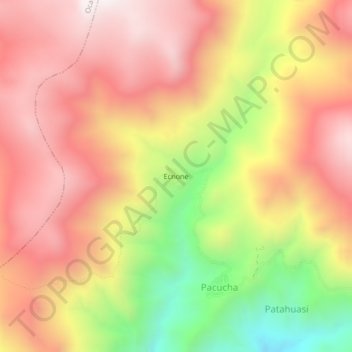 Carte topographique Ecnone, altitude, relief