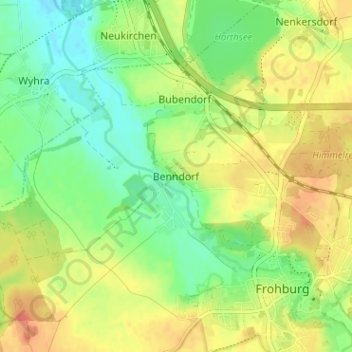 Carte topographique Benndorf, altitude, relief