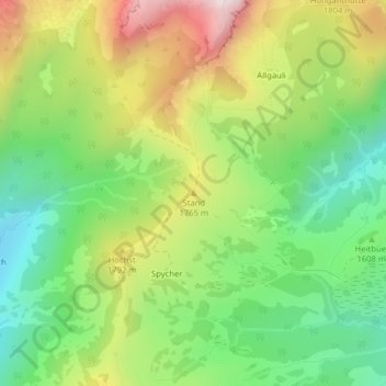 Carte topographique Stand, altitude, relief
