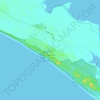 Carte topographique Sandy Point, altitude, relief
