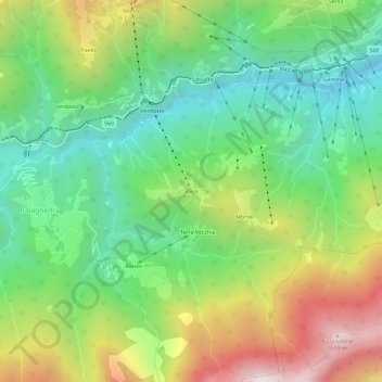 Carte topographique Rasa, altitude, relief