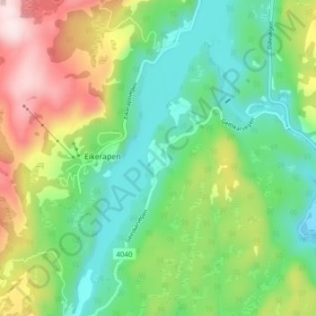 Carte topographique Øyulvstad, altitude, relief