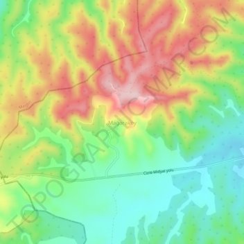 Carte topographique Mağaraköy, altitude, relief