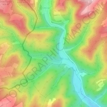 Carte topographique Ruine Wensburg, altitude, relief