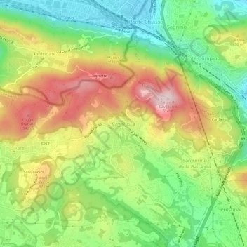 Carte topographique Cavallasca, altitude, relief