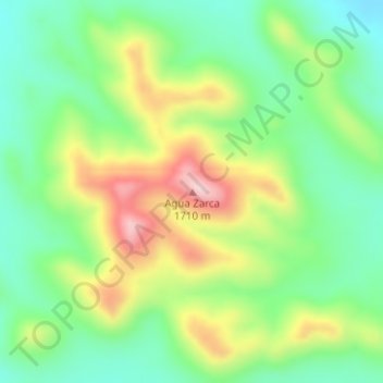 Carte topographique Agua Zarca, altitude, relief