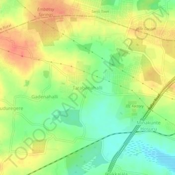Carte topographique Tarabanahalli, altitude, relief