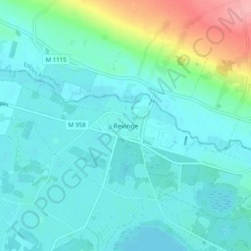 Carte topographique Revinge, altitude, relief