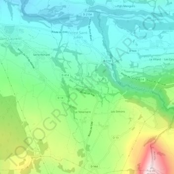 Carte topographique Manse, altitude, relief