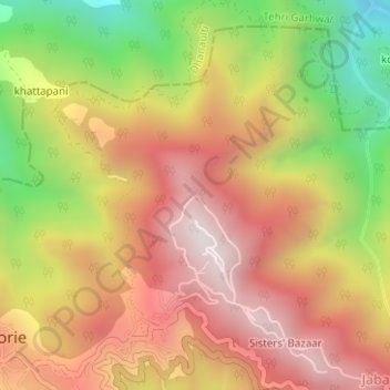 Carte topographique Lal Tibba, altitude, relief