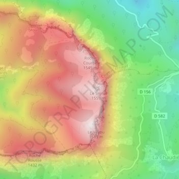 Carte topographique Les Trois Becs, altitude, relief