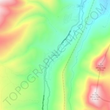 Carte topographique Cuchara, altitude, relief