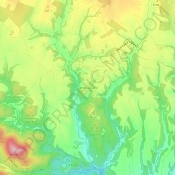 Carte topographique Castel Giuliano, altitude, relief