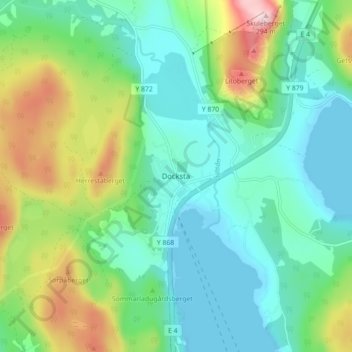 Carte topographique Docksta, altitude, relief