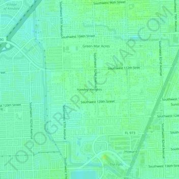 Carte topographique Hawley Heights, altitude, relief