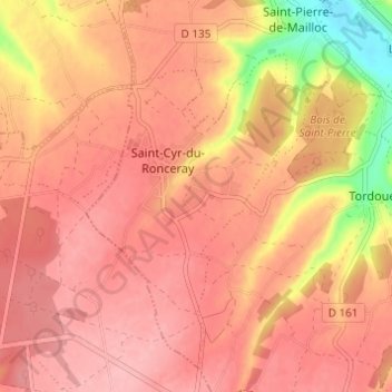 Carte topographique La Minotière, altitude, relief