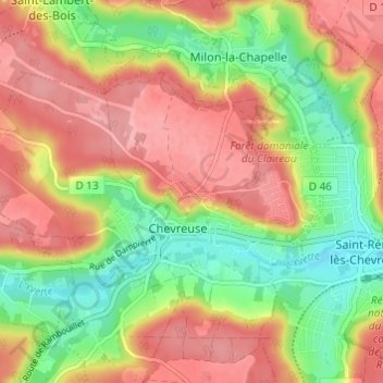 Carte topographique Hautvilliers, altitude, relief