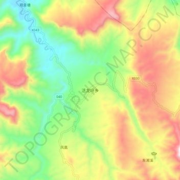 Carte topographique Huolongping, altitude, relief