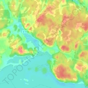 Carte topographique Fröjerum, altitude, relief
