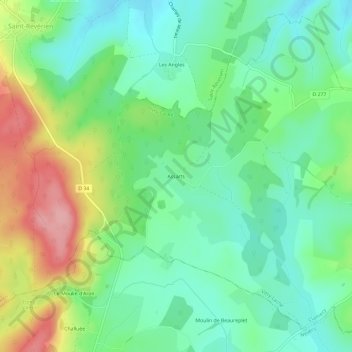Carte topographique Assarts, altitude, relief