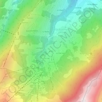 Carte topographique Le Pré, altitude, relief