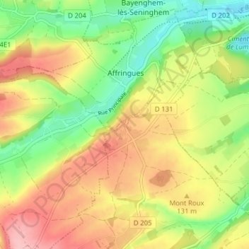 Carte topographique Saint-Pierre, altitude, relief