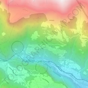 Carte topographique Vigera, altitude, relief