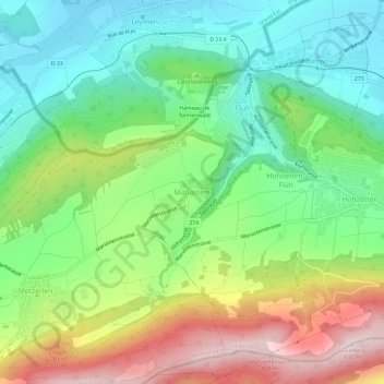 Carte topographique Mariastein, altitude, relief
