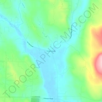 Carte topographique Forest Glade, altitude, relief