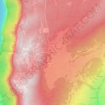 Carte topographique La Féclaz, altitude, relief