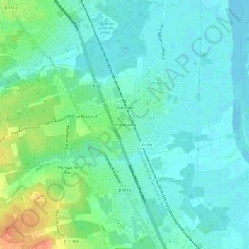 Carte topographique Les Broustey, altitude, relief