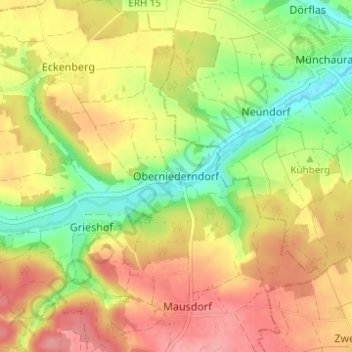 Carte topographique Oberniederndorf, altitude, relief
