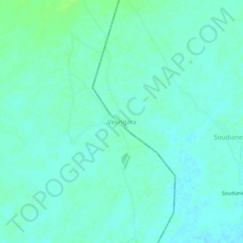 Carte topographique Velingara, altitude, relief