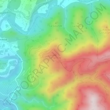 Carte topographique La Taillade, altitude, relief