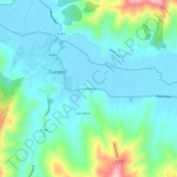 Carte topographique Los Olivos, altitude, relief