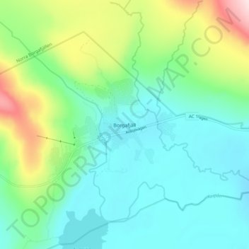 Carte topographique Borgafjäll, altitude, relief