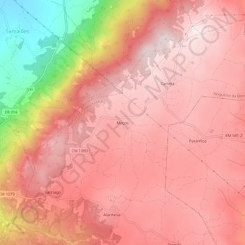 Carte topographique Maços, altitude, relief