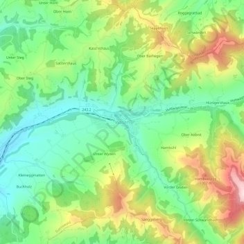 Carte topographique Wasen, altitude, relief