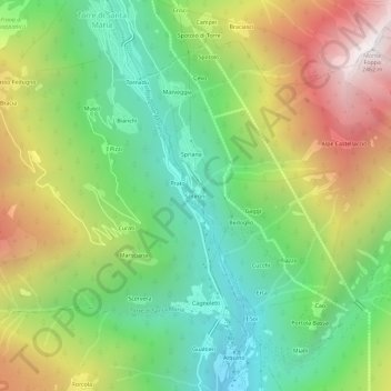 Carte topographique Scilironi, altitude, relief