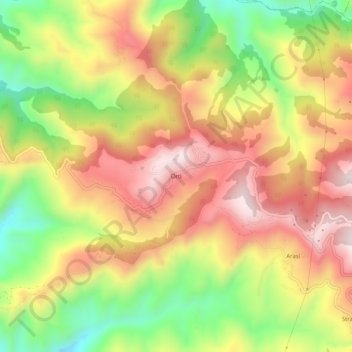 Carte topographique Ortì, altitude, relief