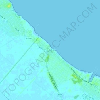 Carte topographique Punta Lara, altitude, relief