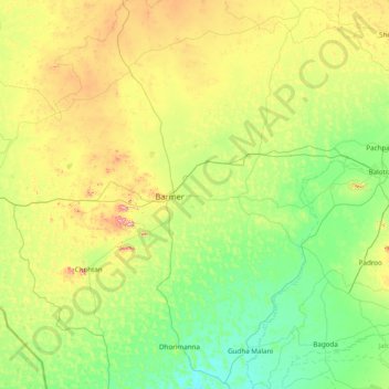 Carte topographique Bārmer, altitude, relief
