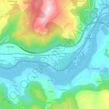 Carte topographique Laias, altitude, relief