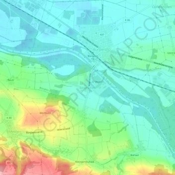 Carte topographique Istighofen, altitude, relief