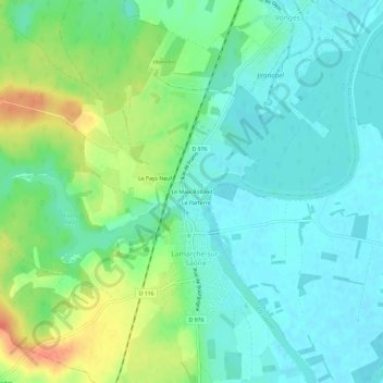 Carte topographique Le Maix Rolland, altitude, relief