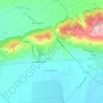 Carte topographique Grand Balbins, altitude, relief