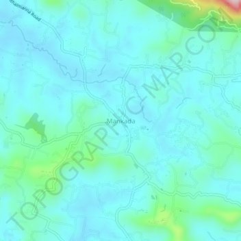 Carte topographique Mankada, altitude, relief